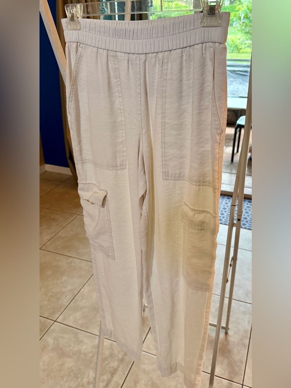 Cream/ivory Cargo Pocket Pull-On Pants